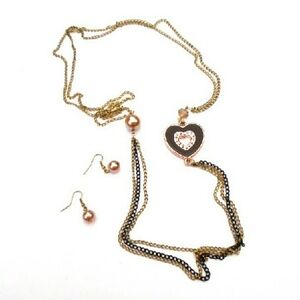 ♥ NWOT Heart Necklace + earring set ♥